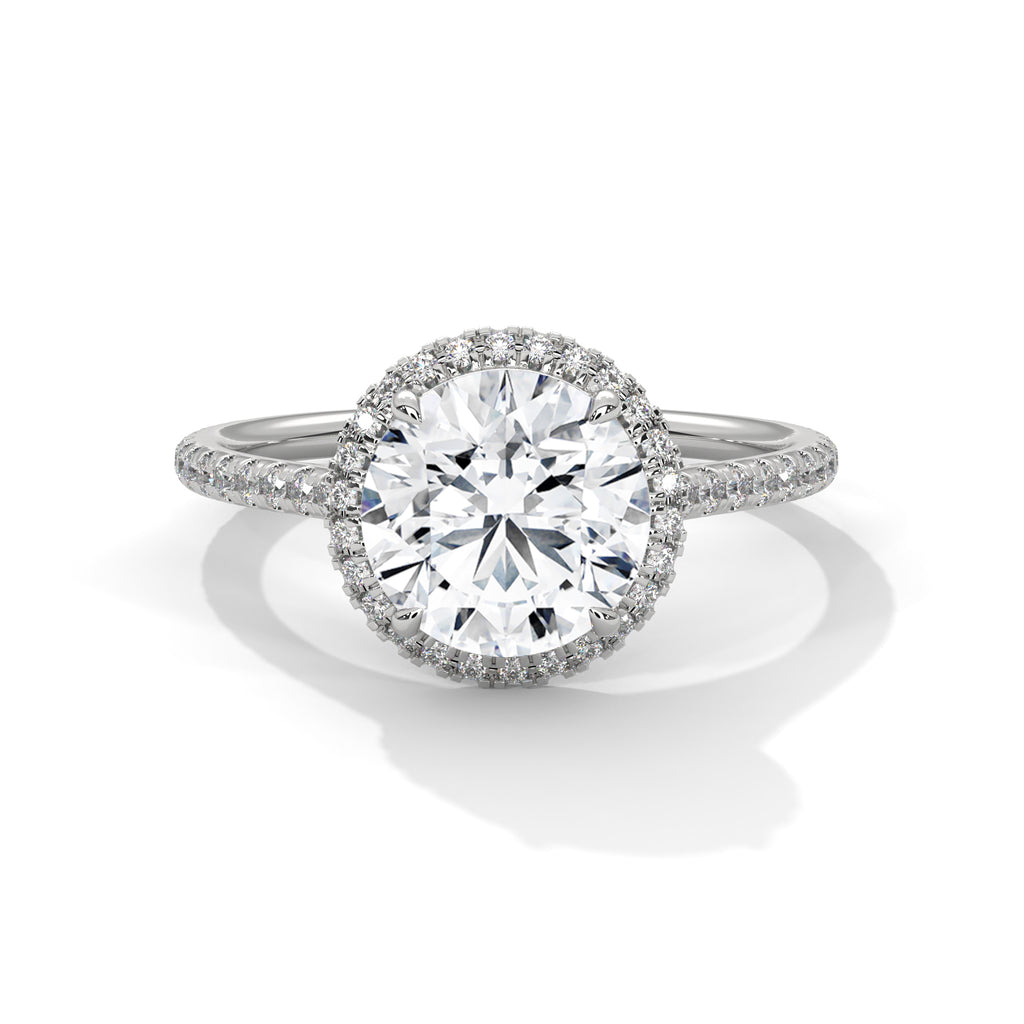 Celestia Halo Pavé Moissanite Engagement Ring