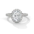 OVAL HALO SOLITIER PAVE SETTING MOISSANITE  DIAMOND RING