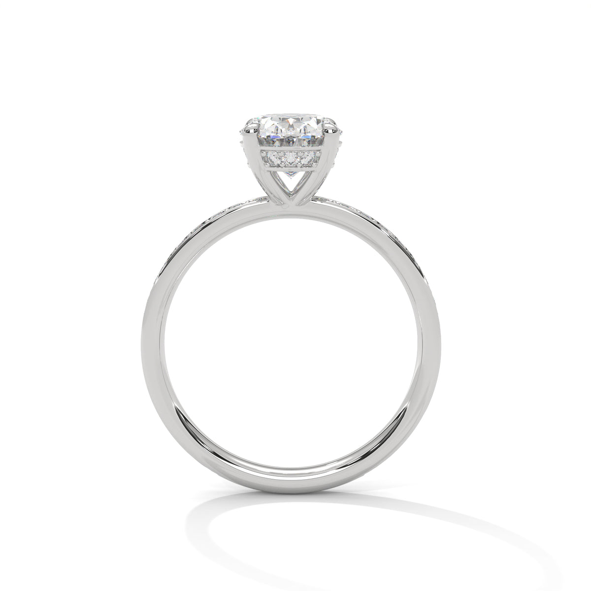 Oval Moissanite Engagement Ring | Pavé Solitaire Ring | Custom Luxury Ring
