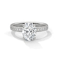Oval Moissanite Engagement Ring | Pavé Solitaire Ring | Custom Luxury Ring