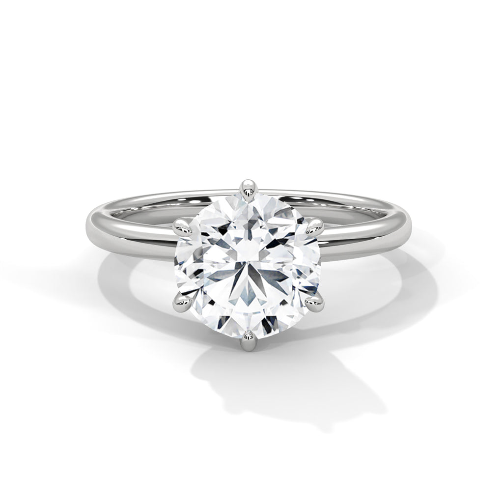 Round Moissanite Solitaire luxurious trendy style  Engagement Ring