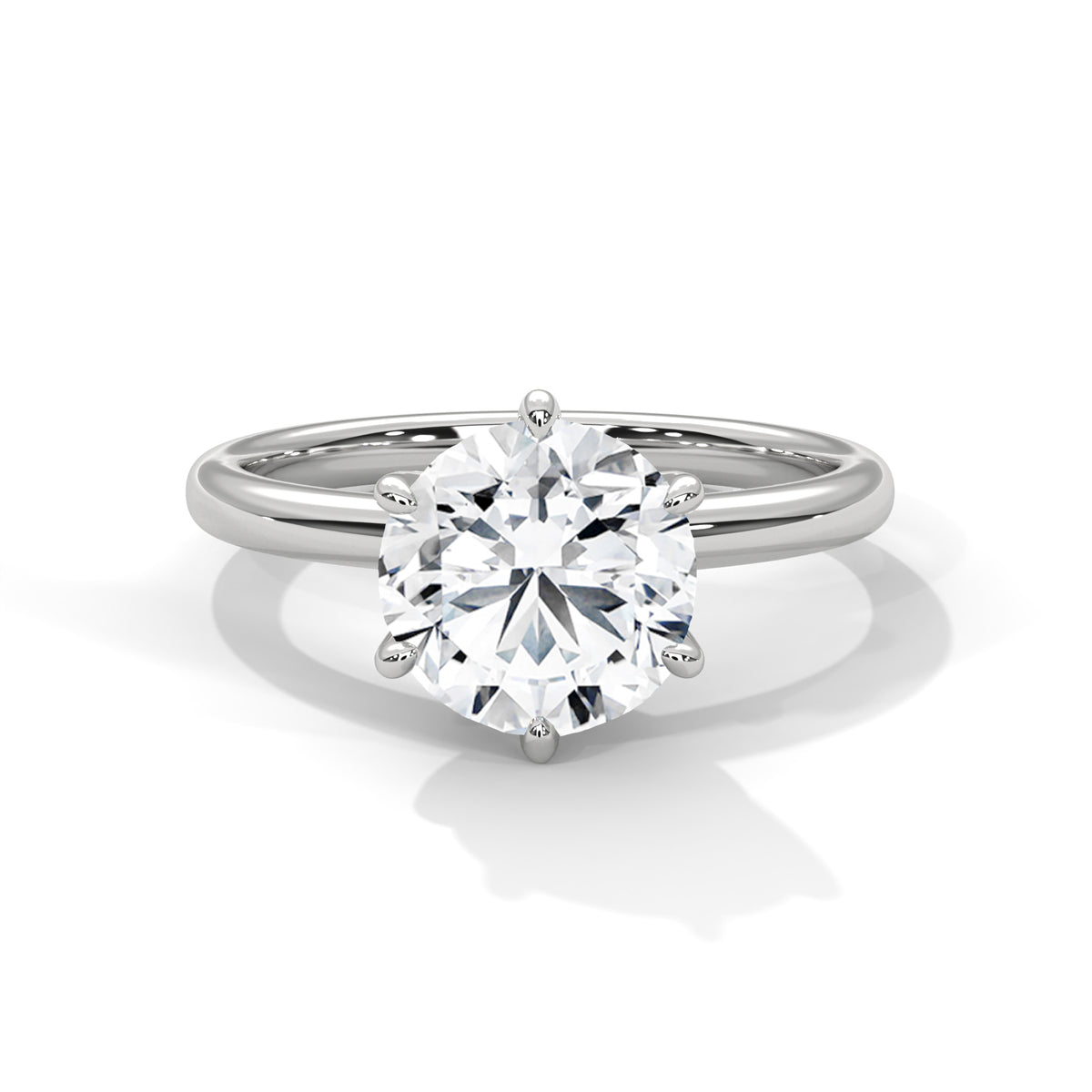 Round Moissanite Solitaire luxurious trendy style  Engagement Ring