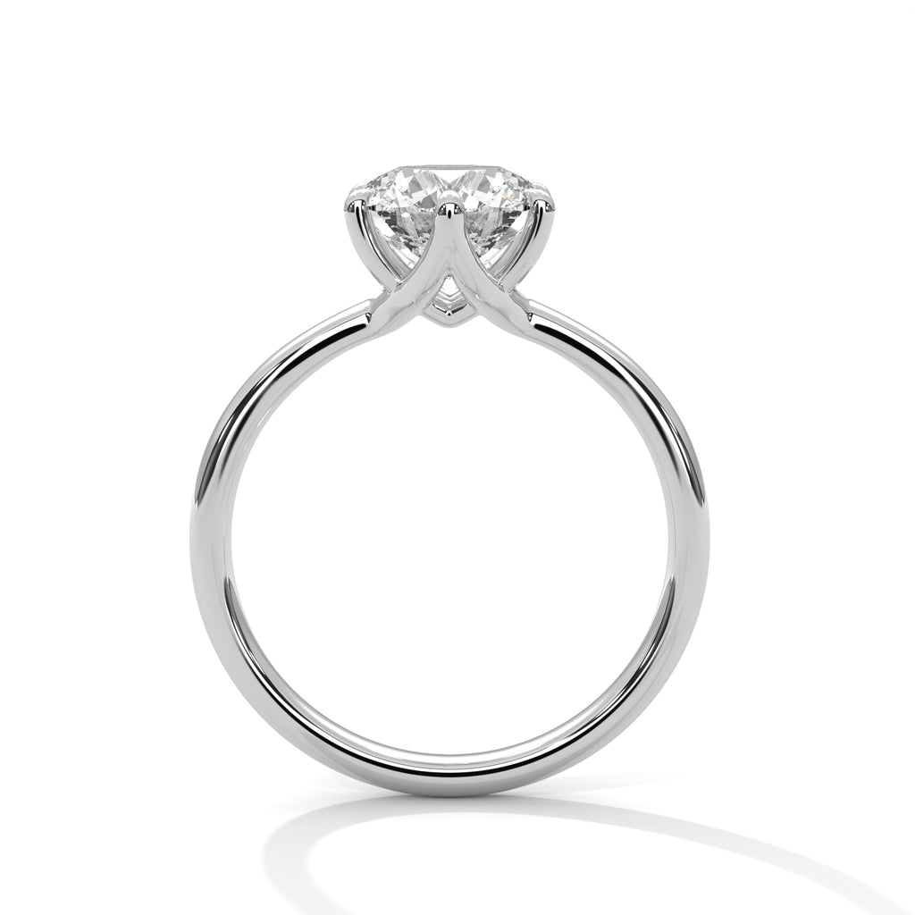 Round Moissanite Solitaire luxurious trendy style  Engagement Ring