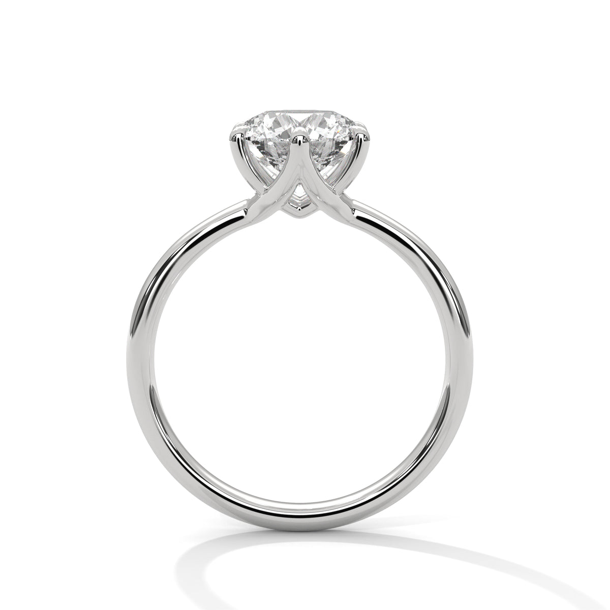 Round Moissanite Solitaire luxurious trendy style  Engagement Ring