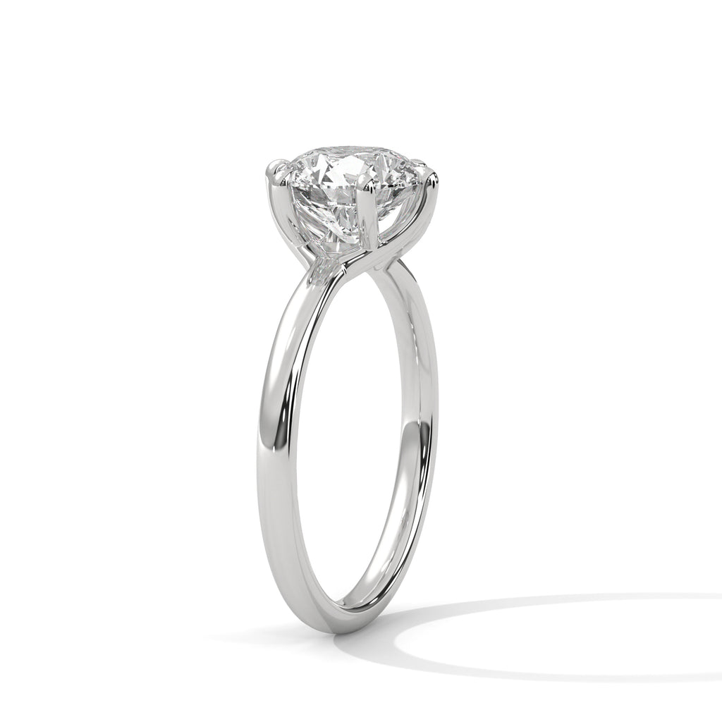 Round Moissanite Solitaire luxurious trendy style  Engagement Ring