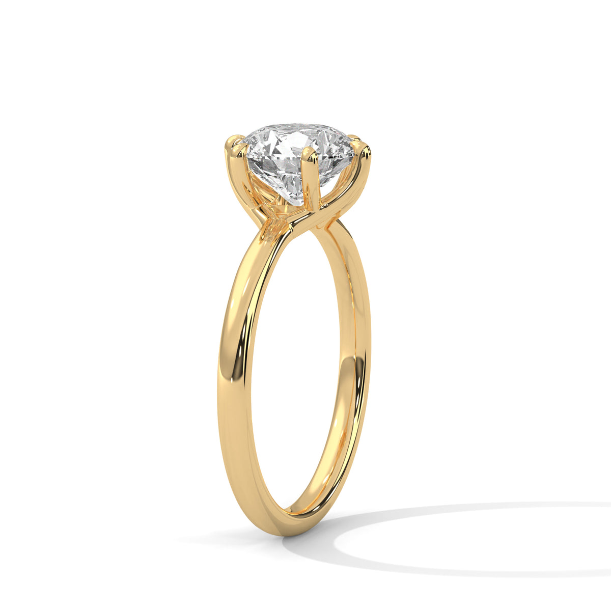 Round Moissanite Solitaire luxurious trendy style  Engagement Ring
