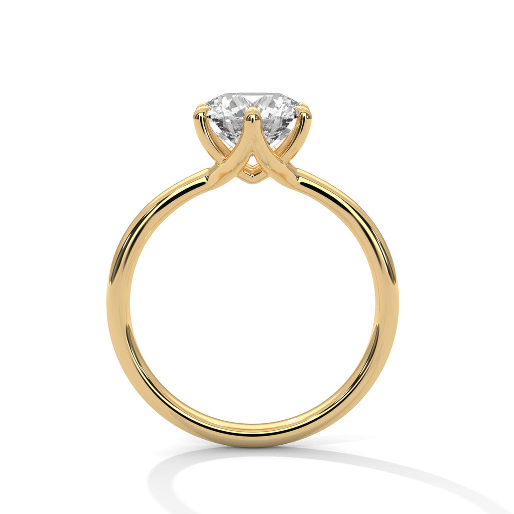 Round Moissanite Solitaire luxurious trendy style  Engagement Ring