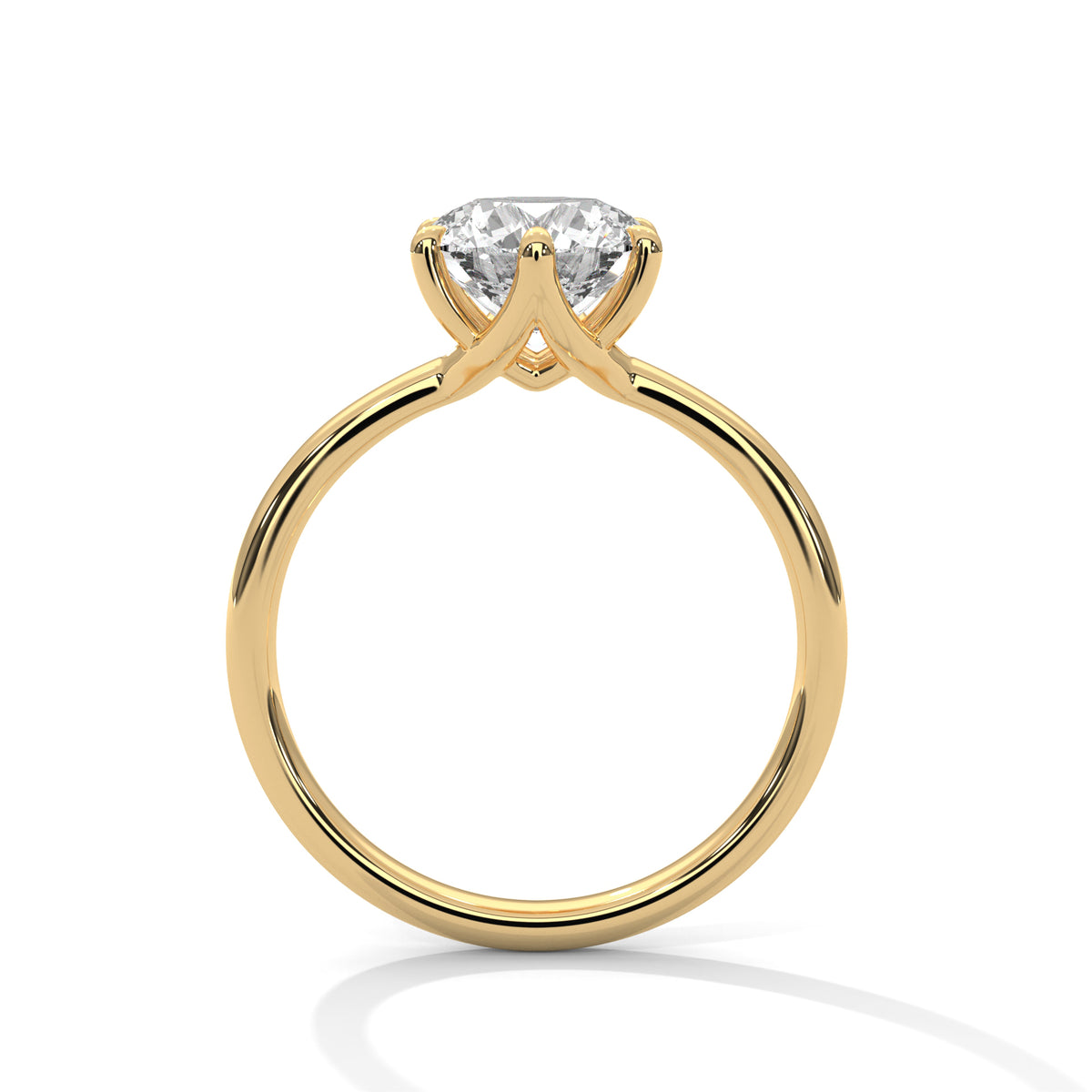 Round Moissanite Solitaire luxurious trendy style  Engagement Ring