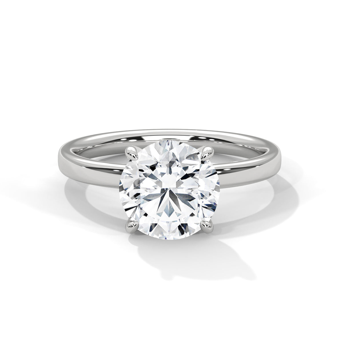 Round Moissanite Solitaire Trendy luxurious Engagement Ring 14K & 18K Gold Plated