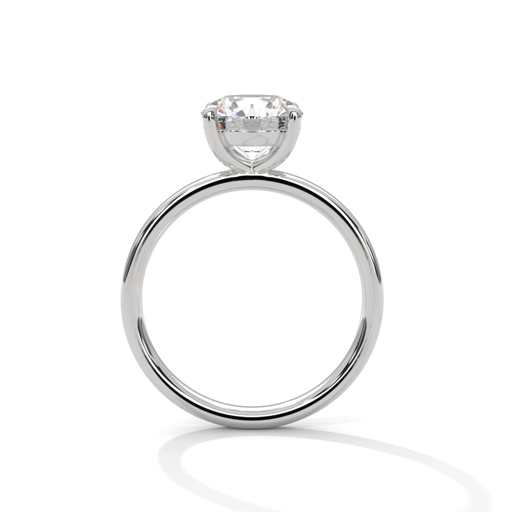 Round Moissanite Solitaire Trendy luxurious Engagement Ring 14K & 18K Gold Plated