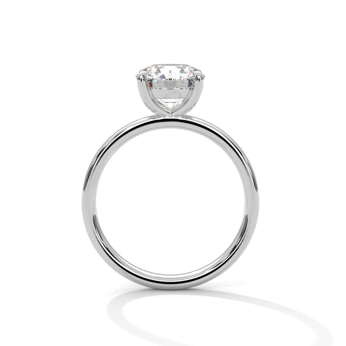 Round Moissanite Solitaire Trendy luxurious Engagement Ring 14K & 18K Gold Plated