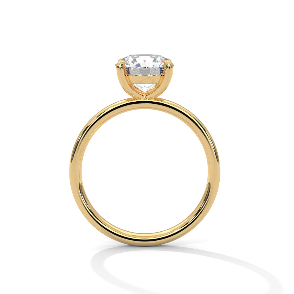 Round Moissanite Solitaire Trendy luxurious Engagement Ring 14K & 18K Gold Plated
