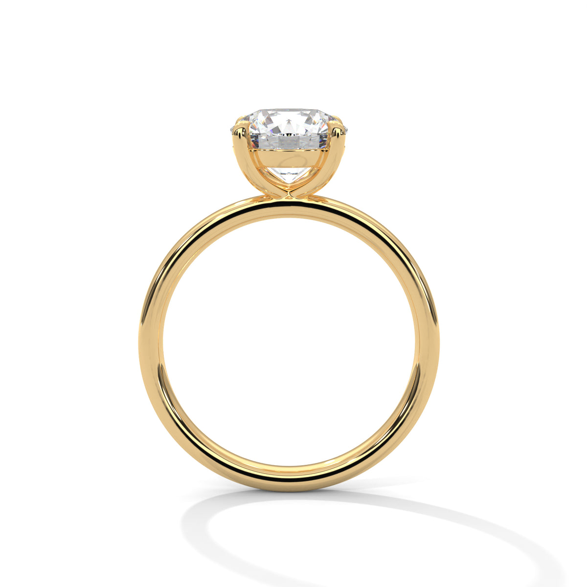 Round Moissanite Solitaire Trendy luxurious Engagement Ring 14K & 18K Gold Plated