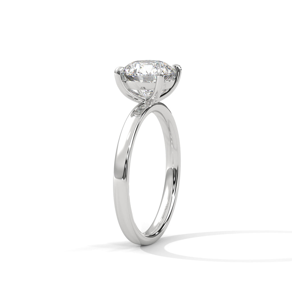 Round Moissanite Solitaire Trendy luxurious Engagement Ring 14K & 18K Gold Plated