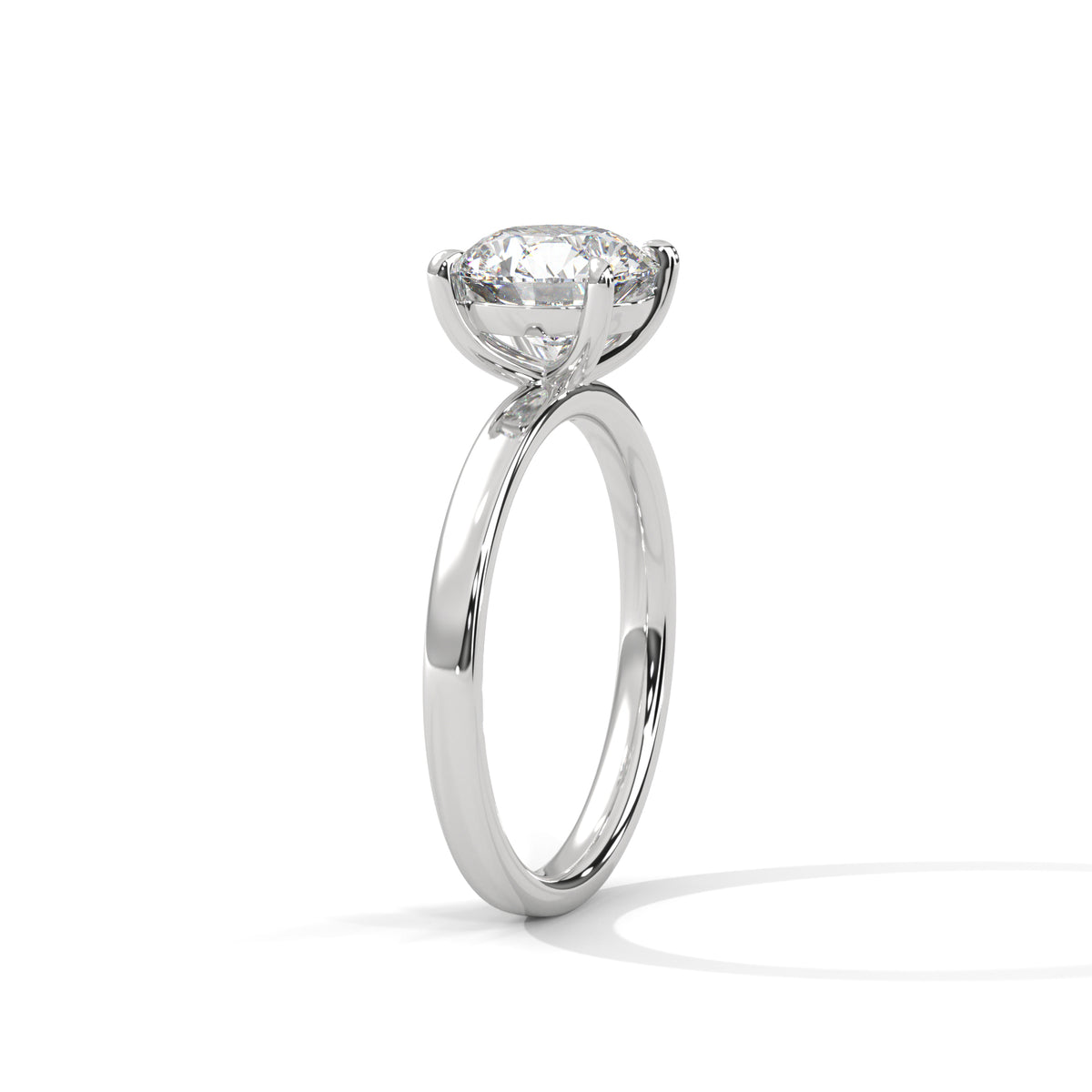 Round Moissanite Solitaire Trendy luxurious Engagement Ring 14K & 18K Gold Plated