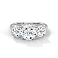 3 Stone Round Moissanite  luxurious Engagement Ring 14K & 18K Gold plated