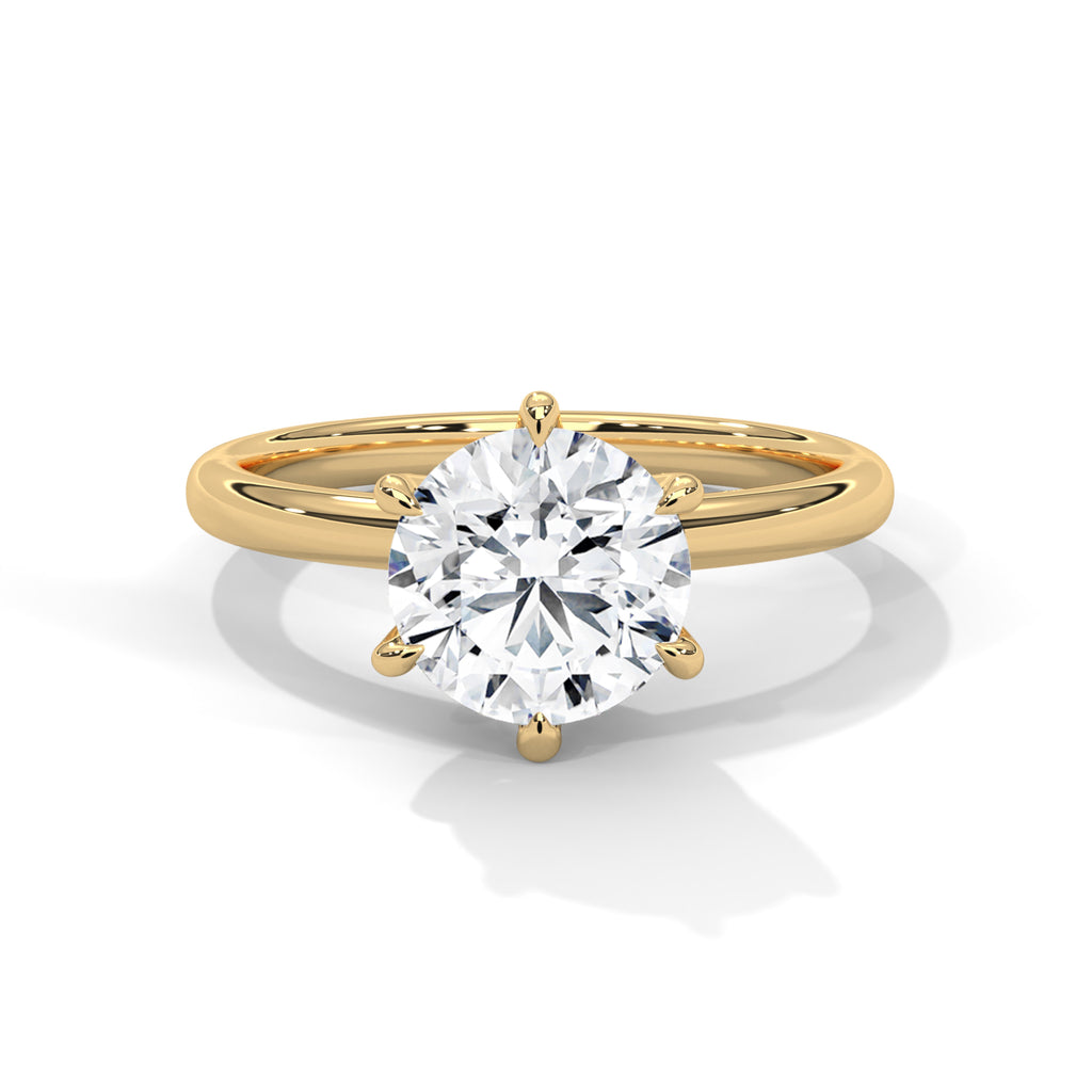 Round Moissanite Solitaire Ring Custom Engagement Ring
