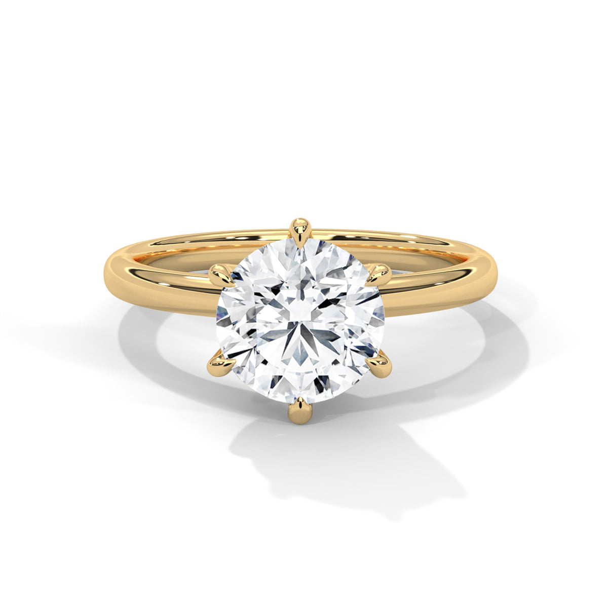 Round Moissanite Solitaire Ring Custom Engagement Ring