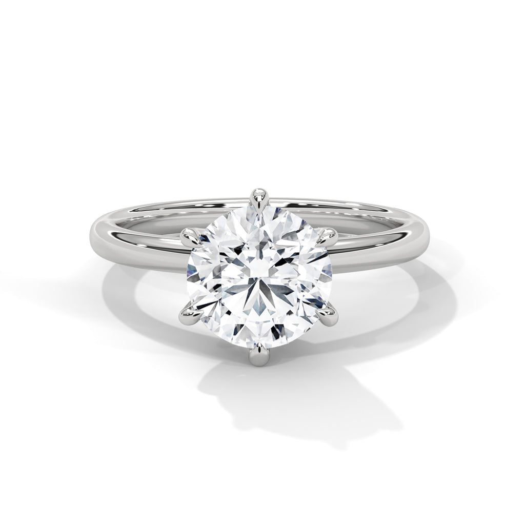 Round Moissanite Solitaire Ring Custom Engagement Ring