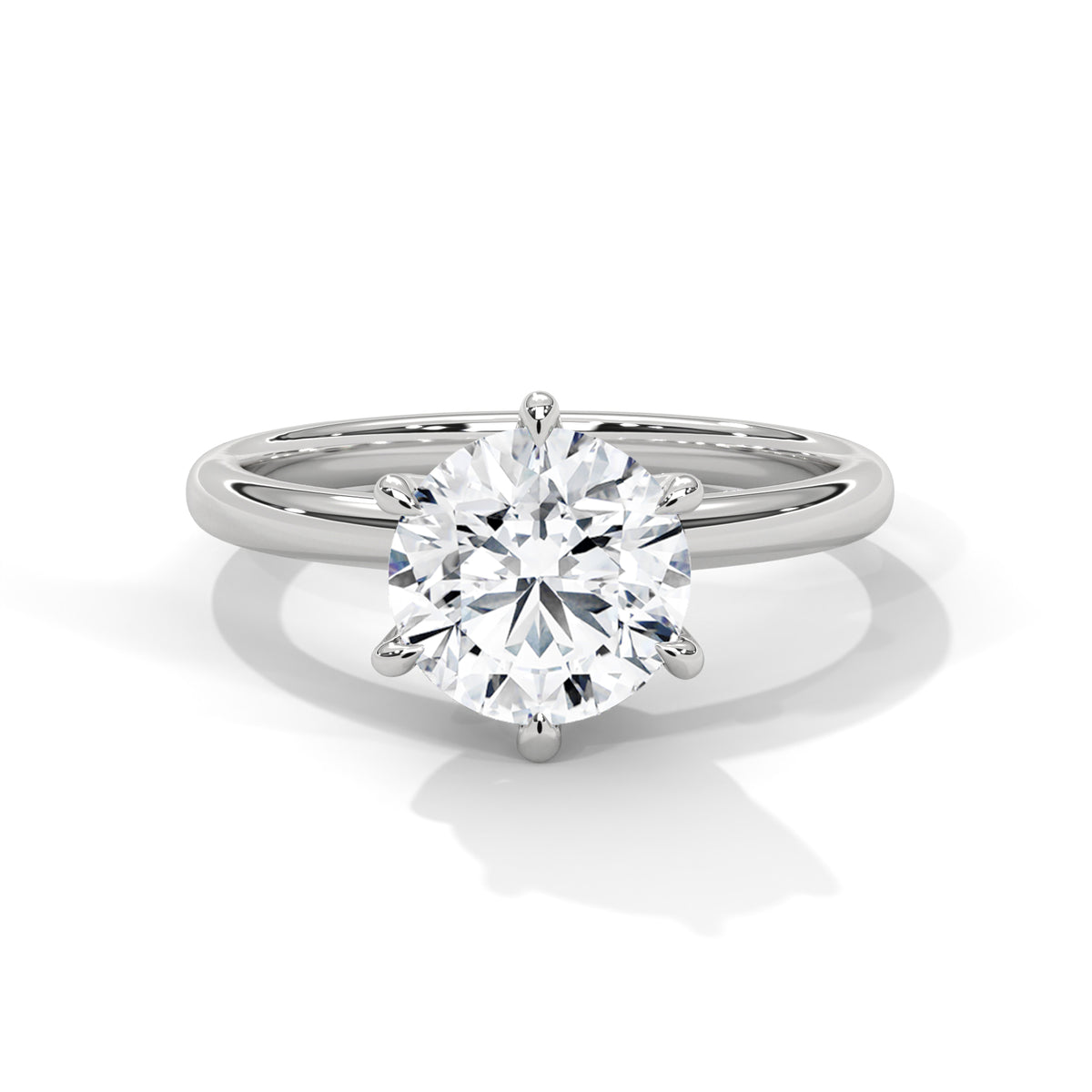 Round Moissanite Solitaire Ring Custom Engagement Ring