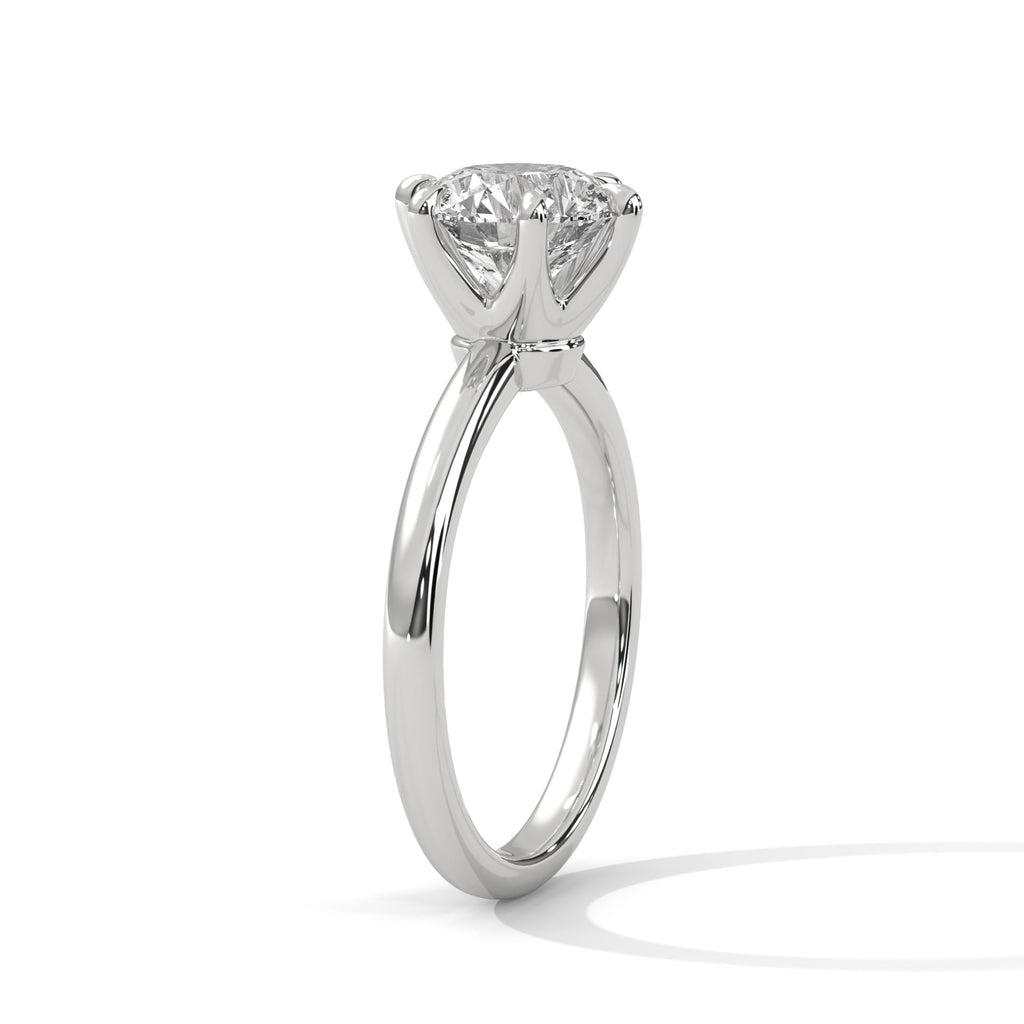 Round Moissanite Solitaire Ring Custom Engagement Ring