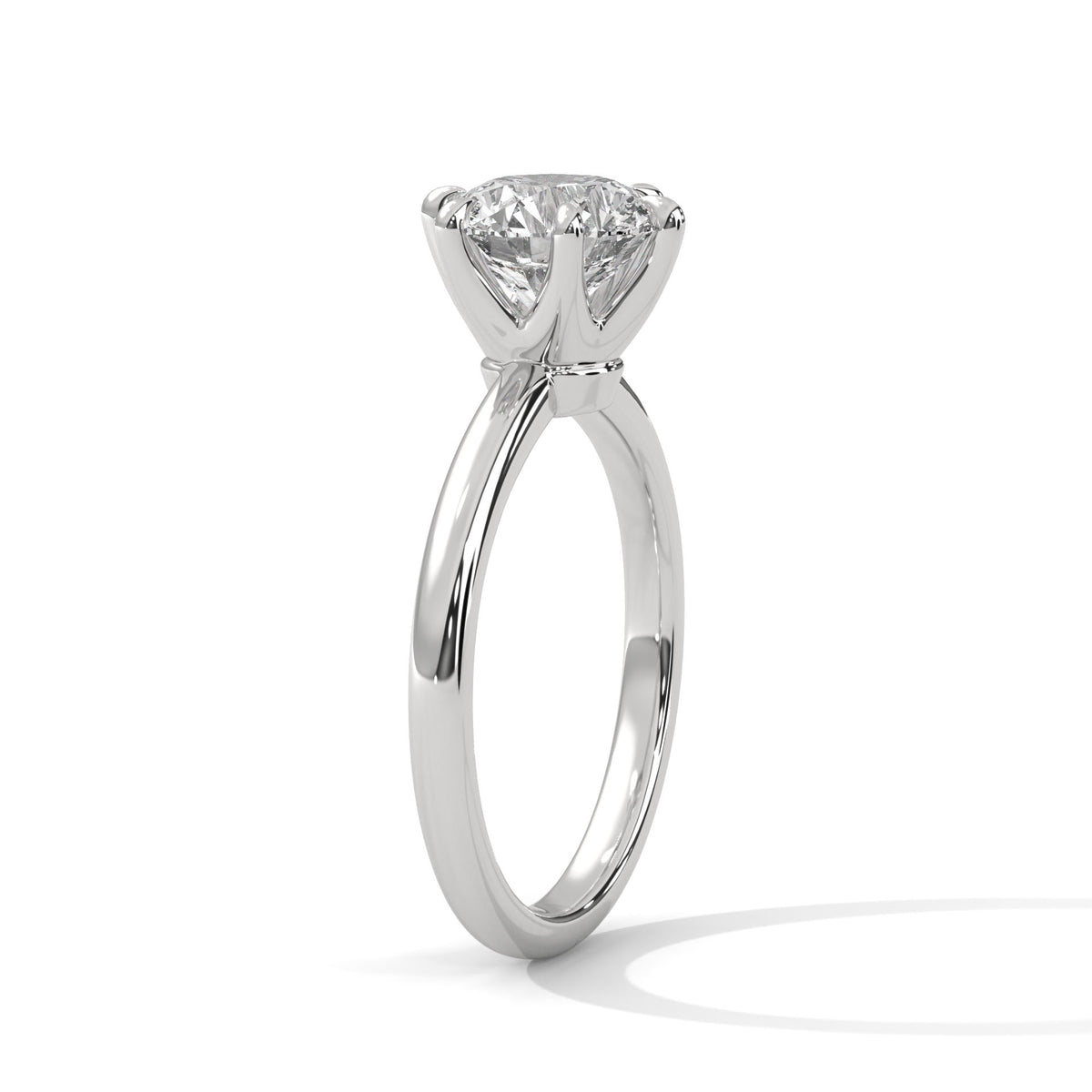 Round Moissanite Solitaire Ring Custom Engagement Ring