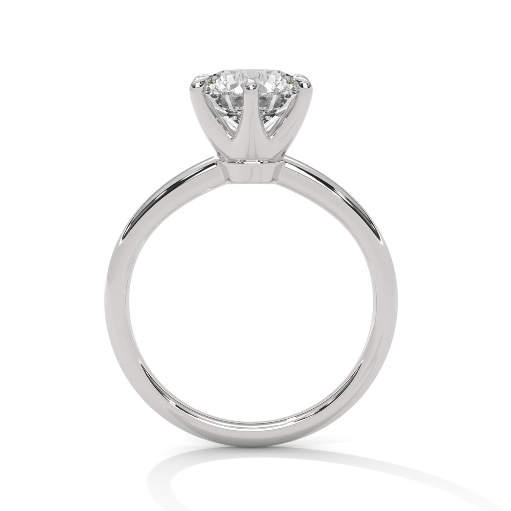 Round Moissanite Solitaire Ring Custom Engagement Ring