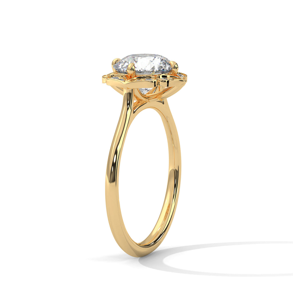 Rosalie Floral Halo Moissanite Engagement Ring