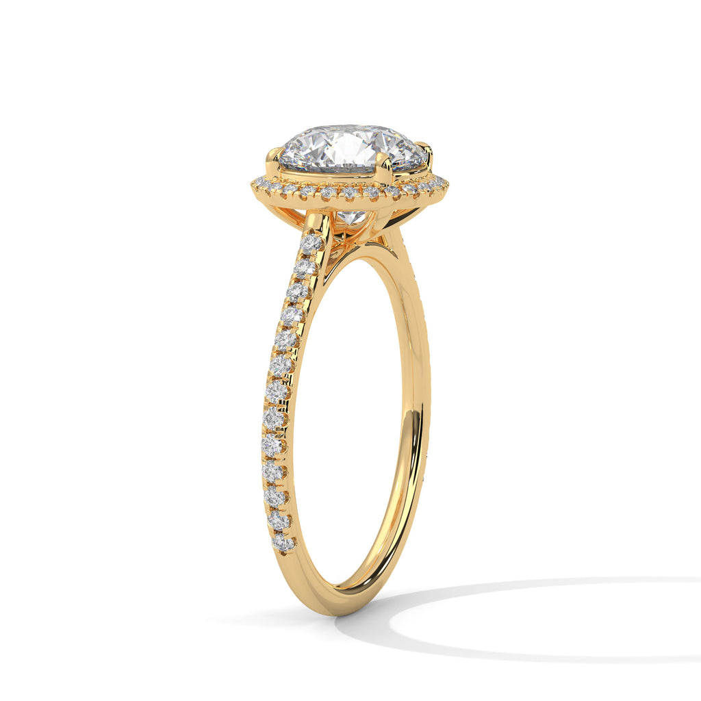 Celestia Halo Pavé Moissanite Engagement Ring