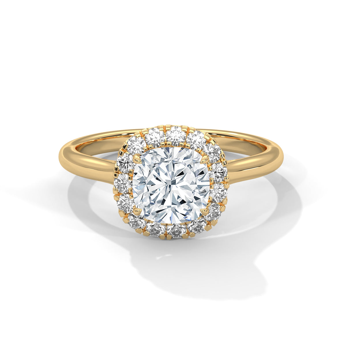 Cushion Cut Halo Moissanite Ring Custom Trendy elegant custom Engagement Ring