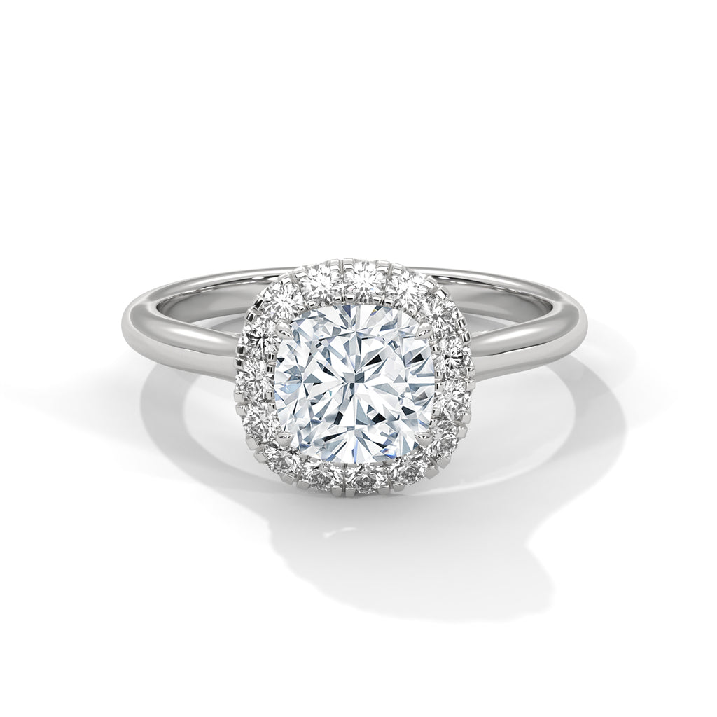 Cushion Cut Halo Moissanite Ring Custom Trendy elegant custom Engagement Ring
