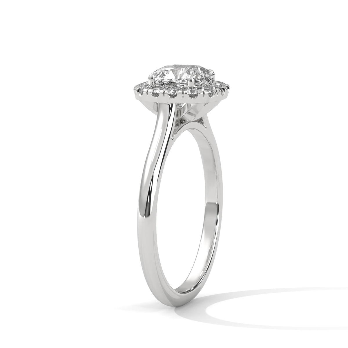 Cushion Cut Halo Moissanite Ring Custom Trendy elegant custom Engagement Ring