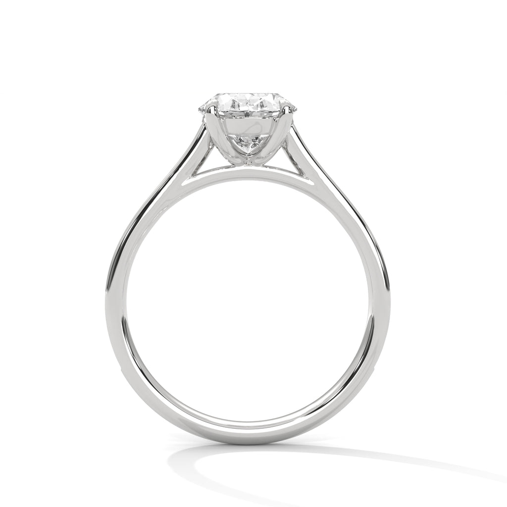 Oval Moissanite Engagement Ring Pavé Band 925 Sterling Silver & 18K Plating