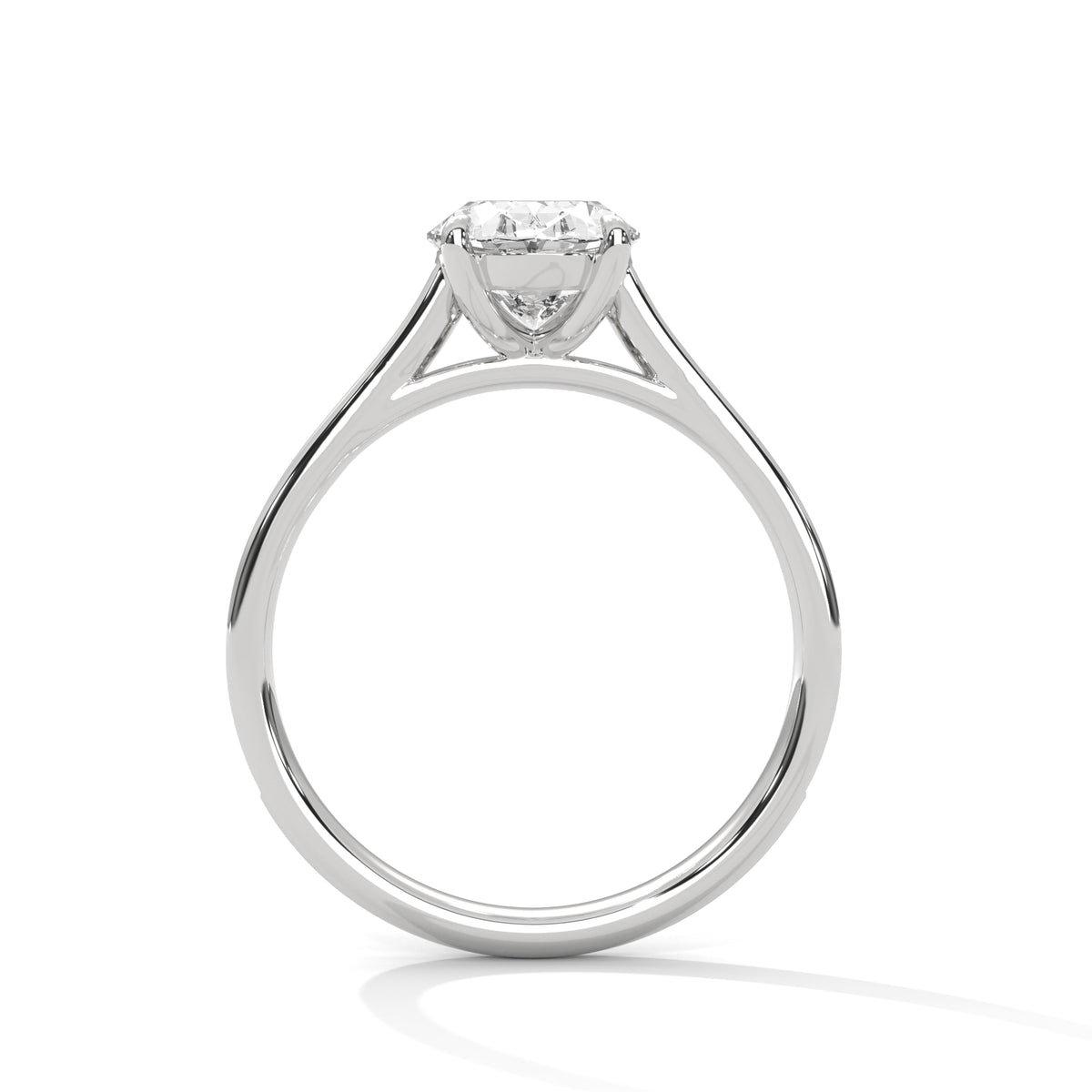 Oval Moissanite Engagement Ring Pavé Band 925 Sterling Silver & 18K Plating