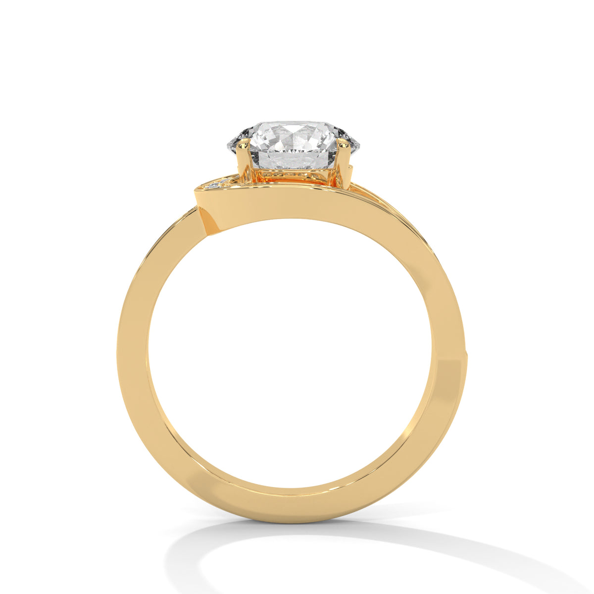 Round Halo Moissanite Engagement Ring | 18K Plating & Pavé Split Shank