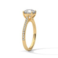 Aurielle Round Moissanite Cathedral Engagement Ring