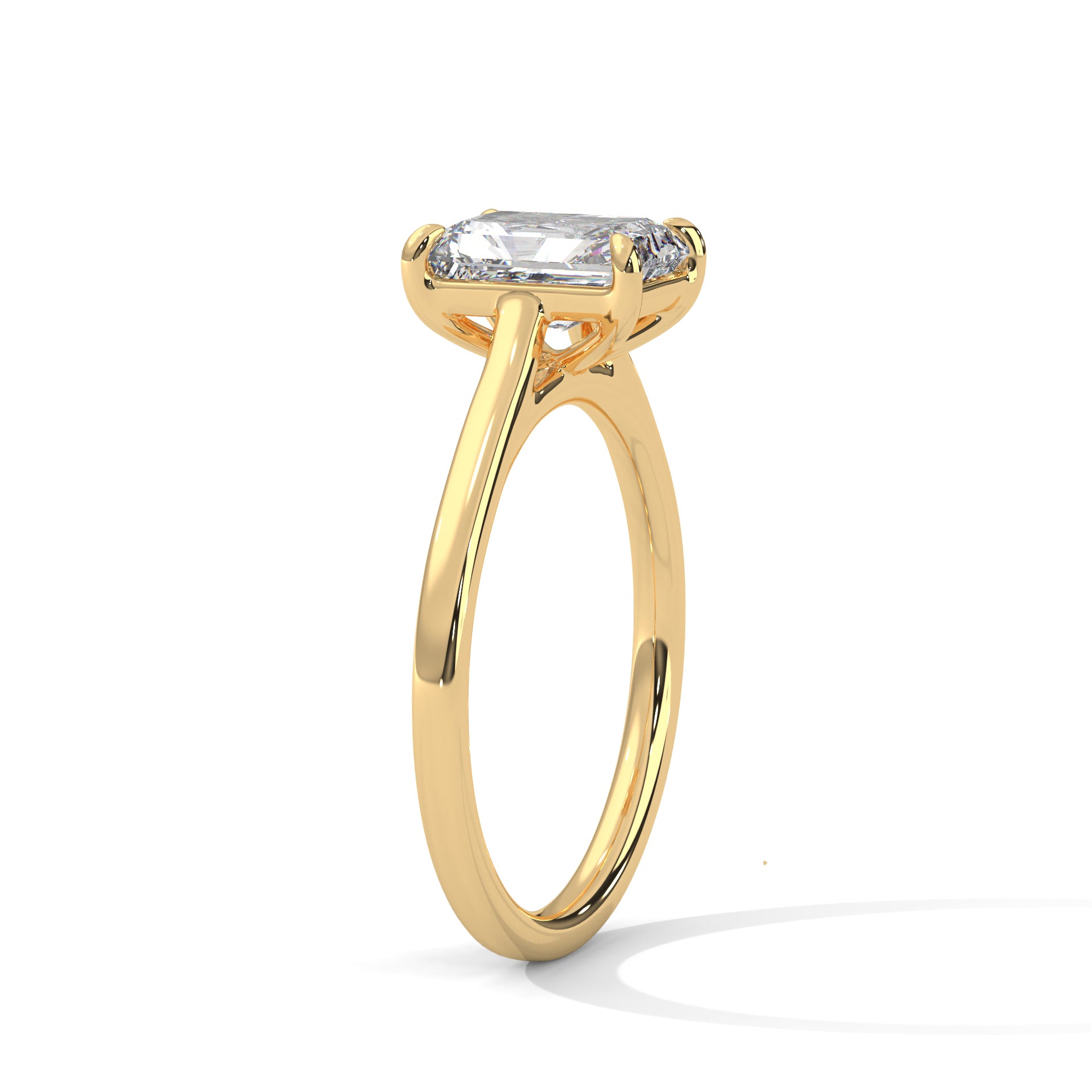 Evelyn Emerald Cut Solitaire Engagement Ring