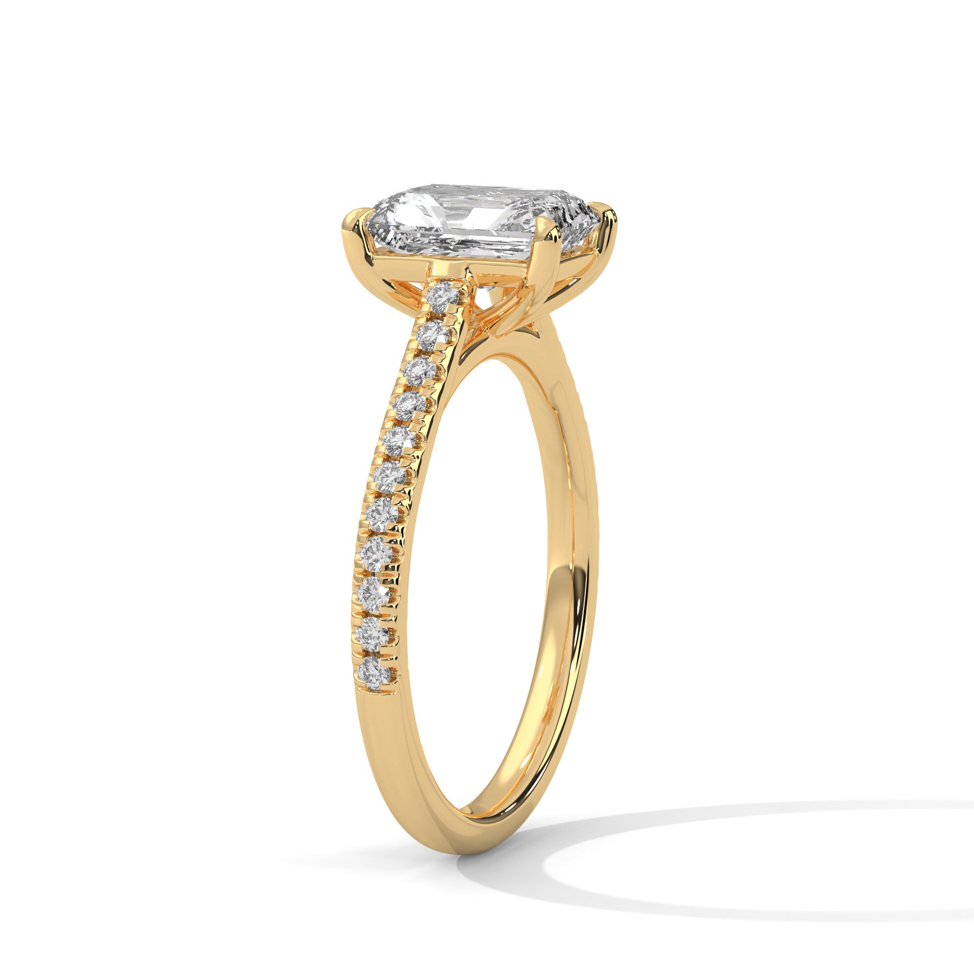 Valencia Emerald Cathedral Pavé Ring