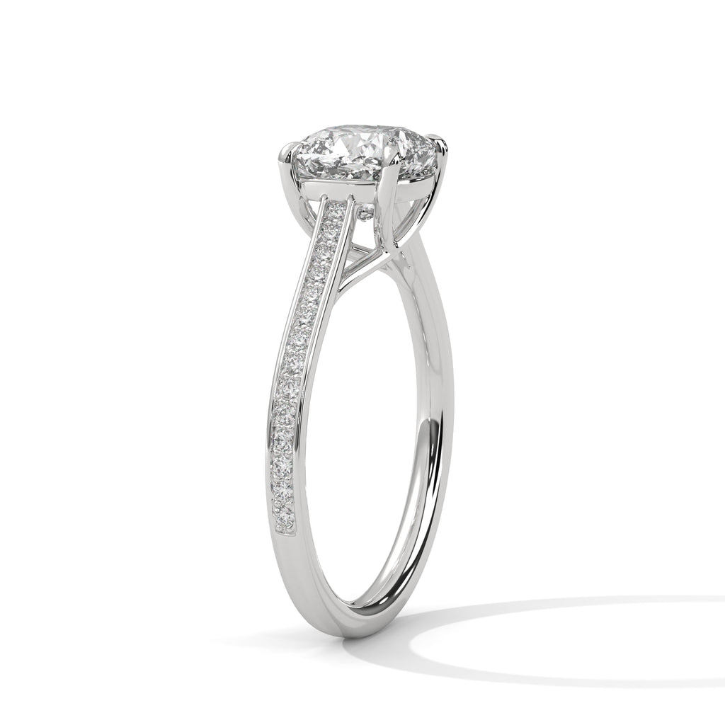 Aurielle Cushion Pavé Solitaire Ring