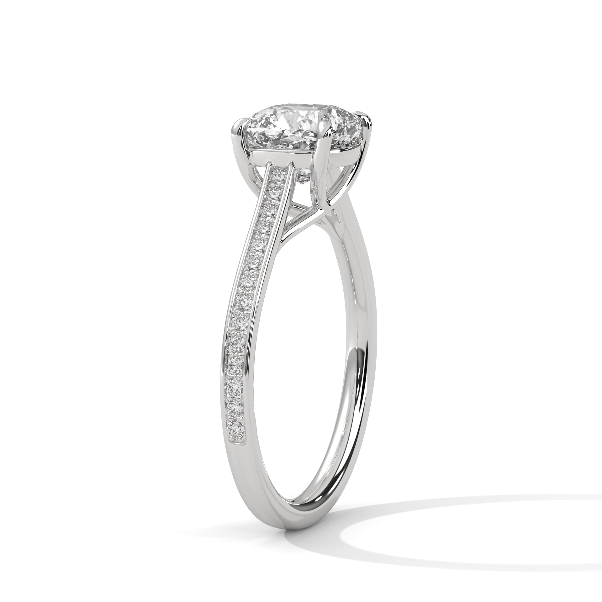 Aurielle Cushion Pavé Solitaire Ring