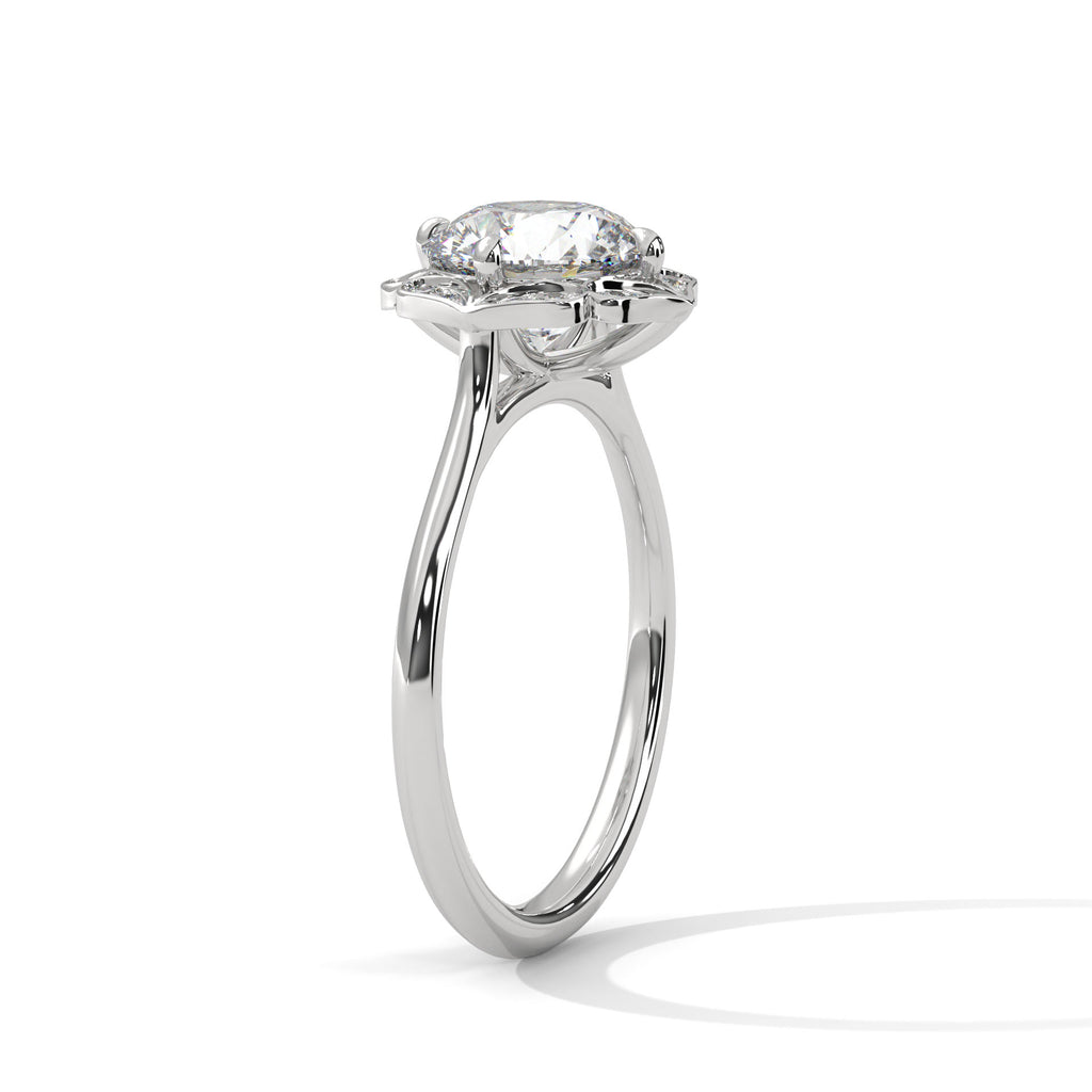 Rosalie Floral Halo Moissanite Engagement Ring