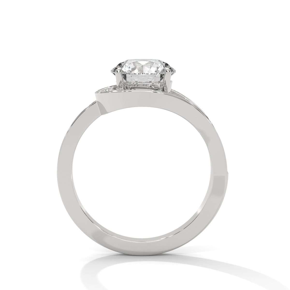 Round Halo Moissanite Engagement Ring | 18K Plating & Pavé Split Shank