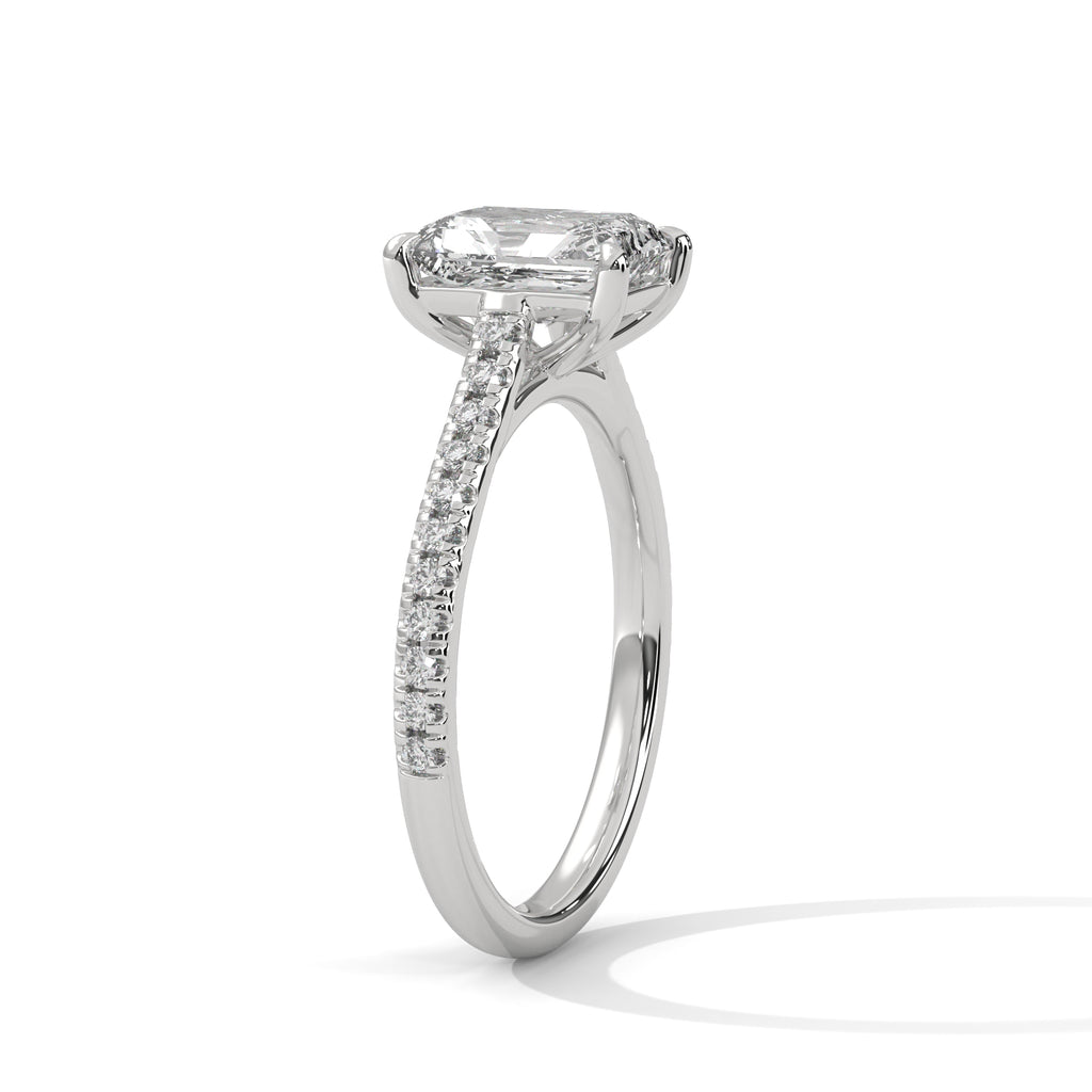 Valencia Emerald Cathedral Pavé Ring