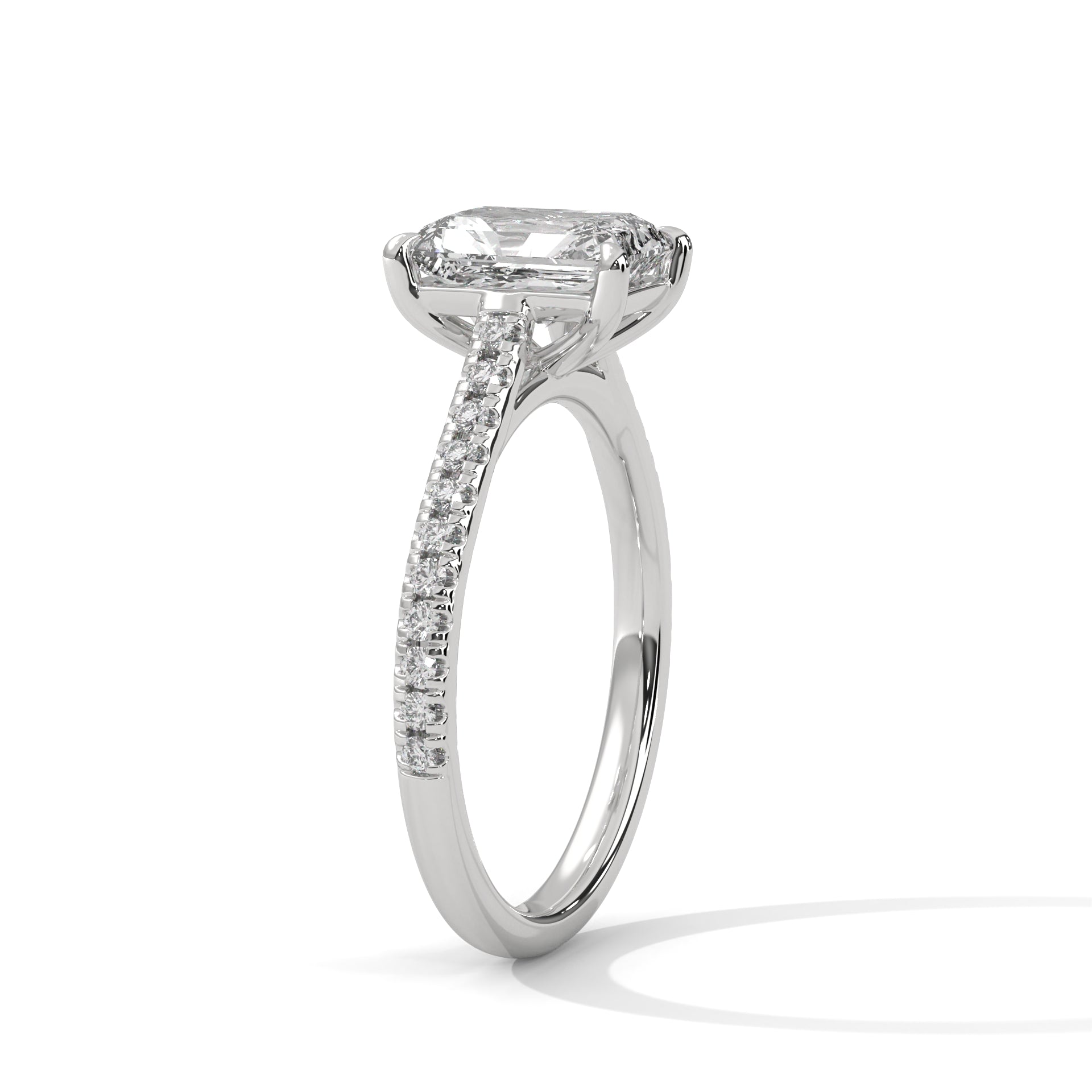 Valencia Emerald Cathedral Pavé Ring