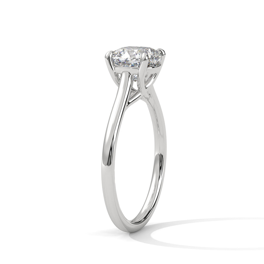 Elise Cathedral Cushion Solitaire Engagement Ring
