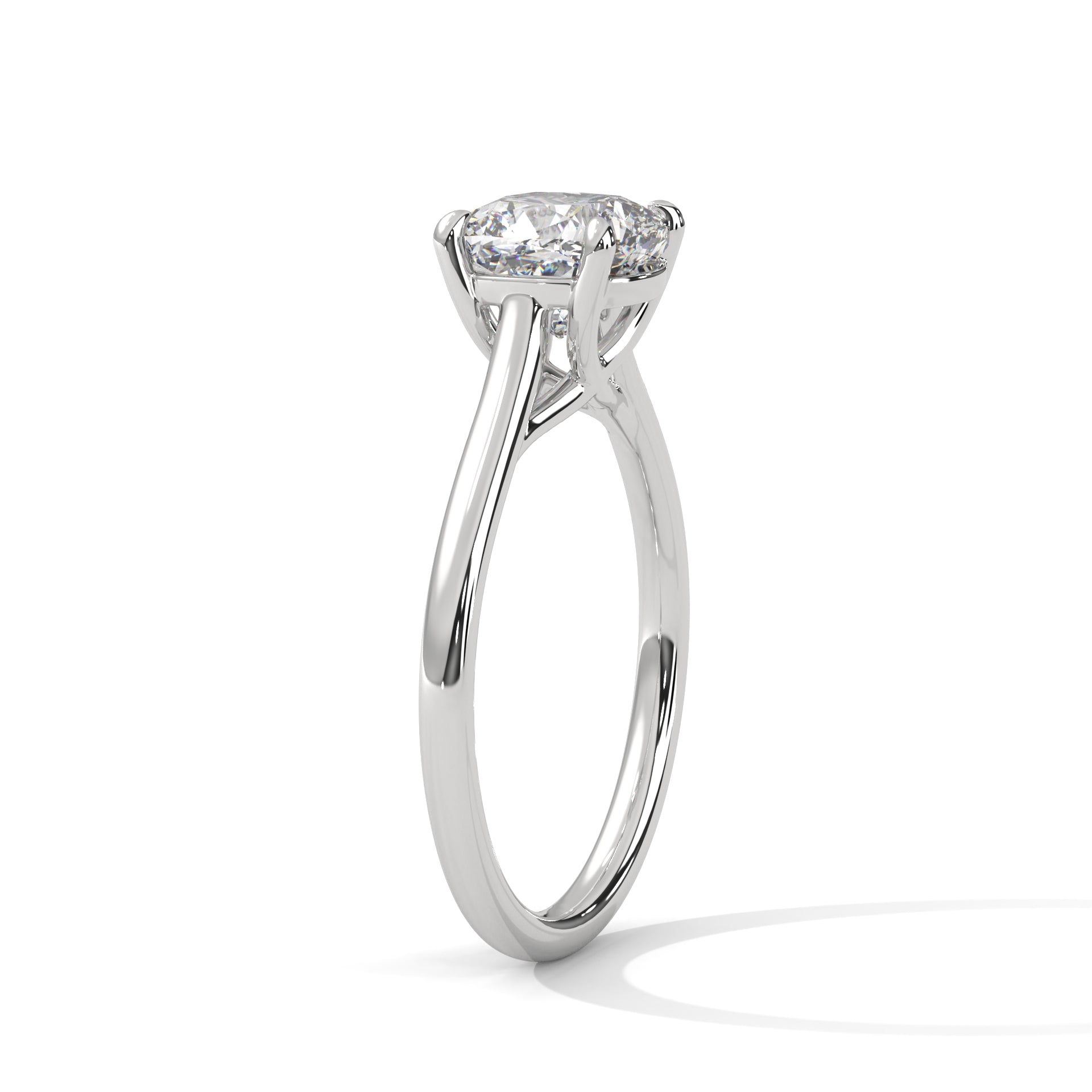 Elise Cathedral Cushion Solitaire Engagement Ring