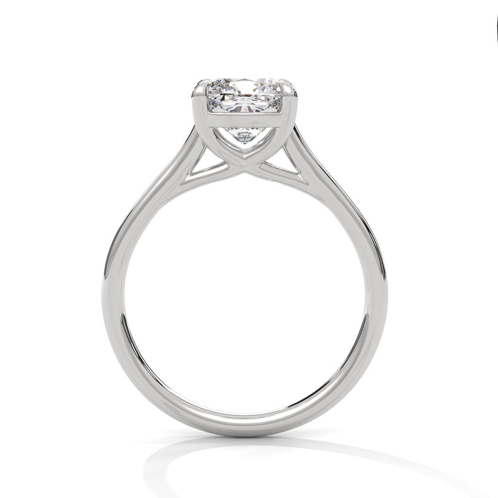 Elise Cathedral Cushion Solitaire Engagement Ring