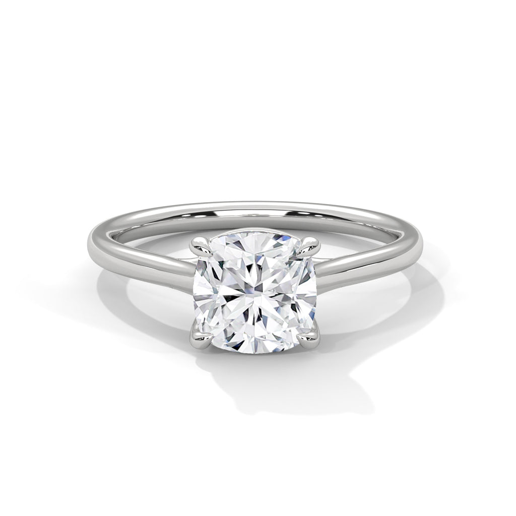 Elise Cathedral Cushion Solitaire Engagement Ring
