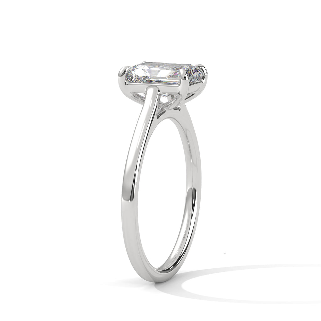 Evelyn Emerald Cut Solitaire Engagement Ring
