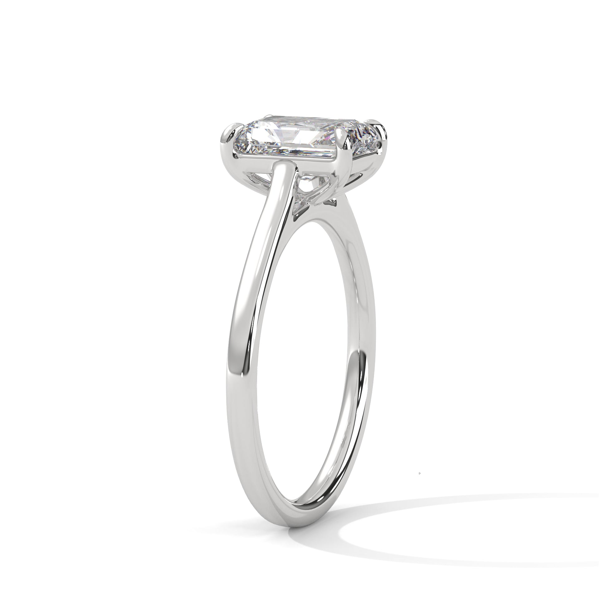 Evelyn Emerald Cut Solitaire Engagement Ring